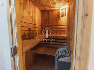 Step into your private oasis with this stunning sauna.