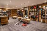 Step into a stylish ski shop with a warm, inviting ambiance.