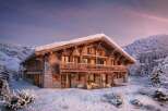Luxury chalet in the French Alps with stunning mountain views.