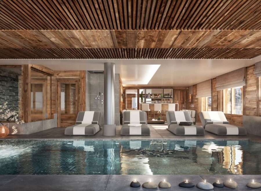 Indulge in luxury at this stunning chalet featuring a private indoor pool, perfect for relaxation after a day on the slopes.