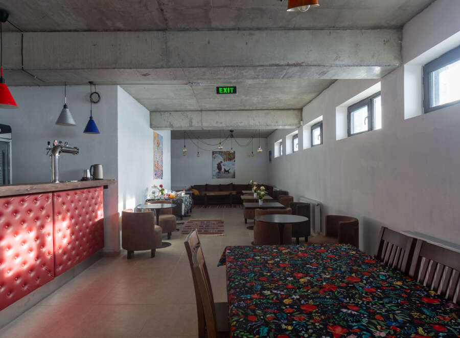 This unique property features a spacious interior with a modern design.