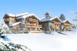 Luxury chalet apartments in a stunning snowy mountain setting.