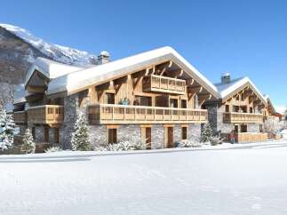 Luxury chalet in the French Alps with stunning mountain views.