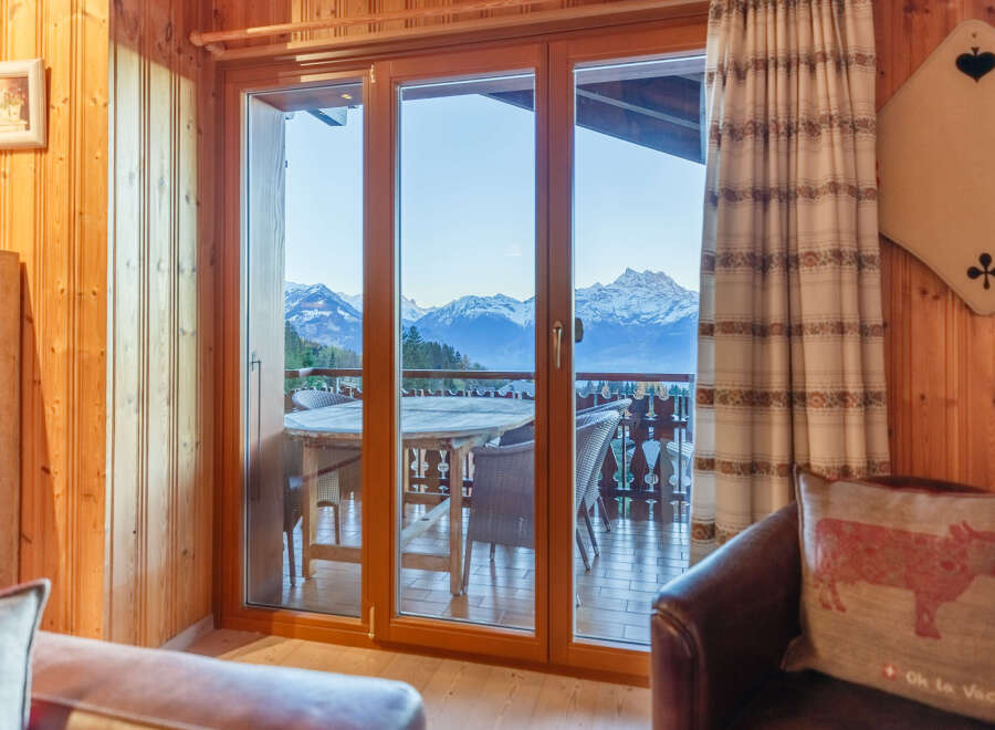 Enjoy breathtaking mountain views from this cozy cabin.