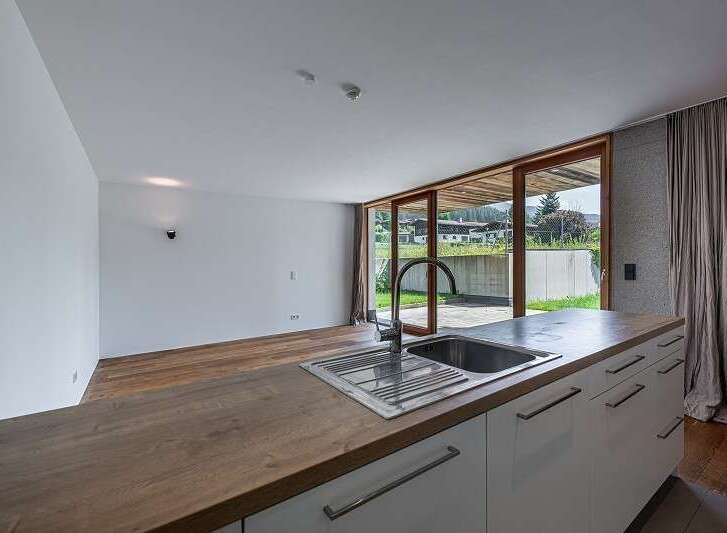 Modern kitchen with sleek design.