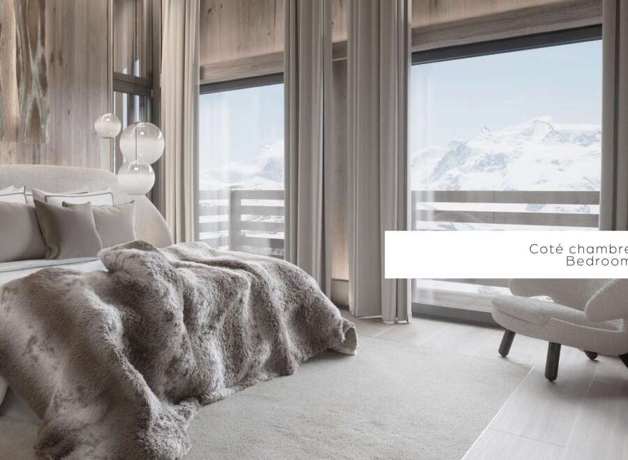 Luxurious bedrooms with breathtaking mountain views.