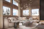 Luxurious chalet with stunning mountain views and a cozy, modern interior.
