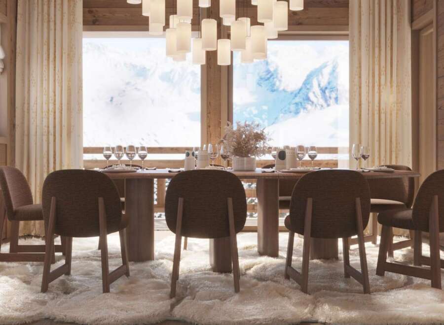 Luxury chalet with breathtaking mountain views.