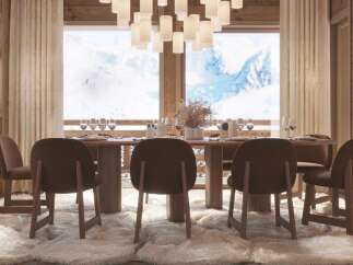 Luxury chalet with breathtaking mountain views.