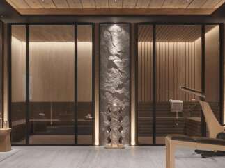 Indulge in ultimate relaxation in this luxurious home featuring a private spa and sauna.