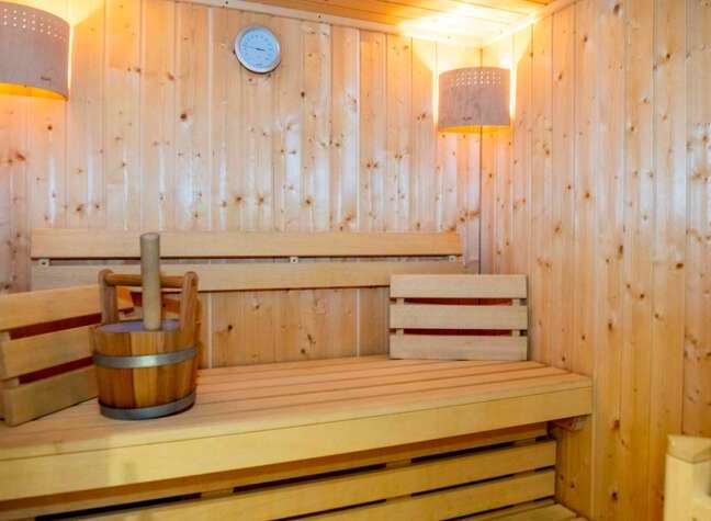 Relax and rejuvenate in this inviting sauna.