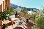 Enjoy breathtaking mountain views from this stunning balcony.
