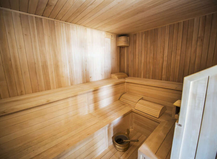 Step into a serene sauna experience.