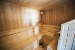 Step into a serene sauna experience.