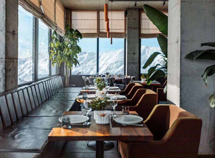 Experience the ultimate dining ambiance with breathtaking mountain views.