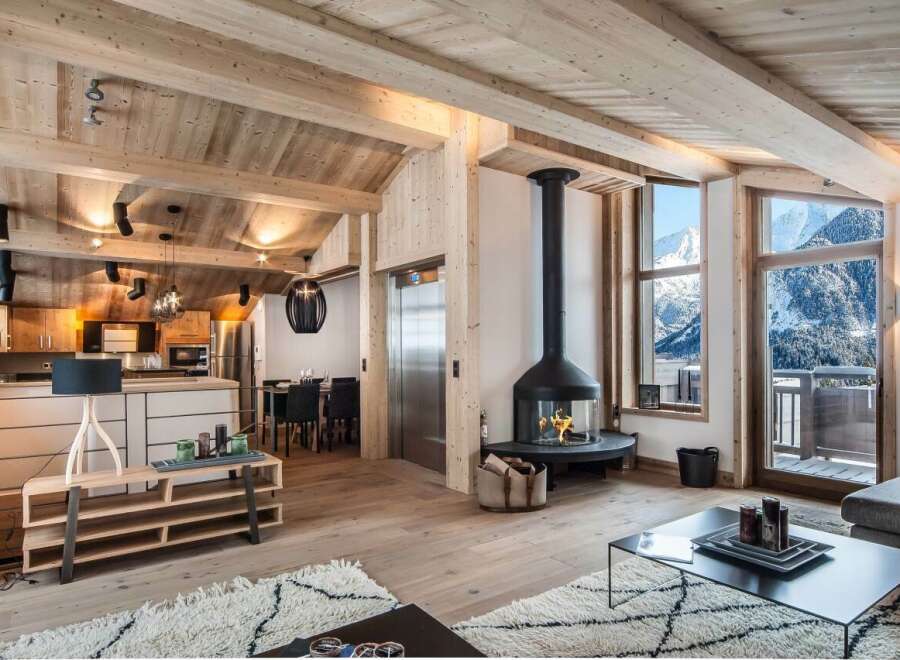 Luxury chalet apartment with breathtaking mountain views.