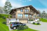 Luxury chalet with stunning mountain views and spacious balconies.