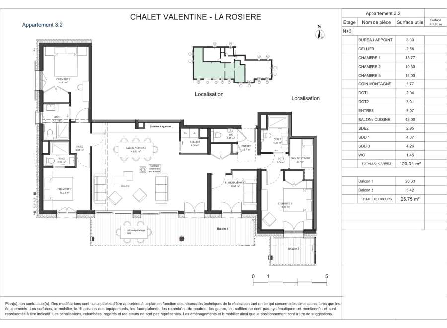 Discover the charm of Chalet Valentine - La Rosiere, a stunning apartment with a total area of 120.