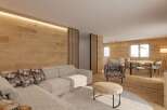 Experience modern living in this stunning property, featuring a stylish interior with wood paneling and a cozy ambiance.