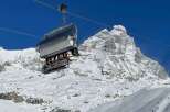 Enjoy breathtaking mountain views from this ski lift.