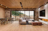 Stunning mountain views from this luxurious living space.