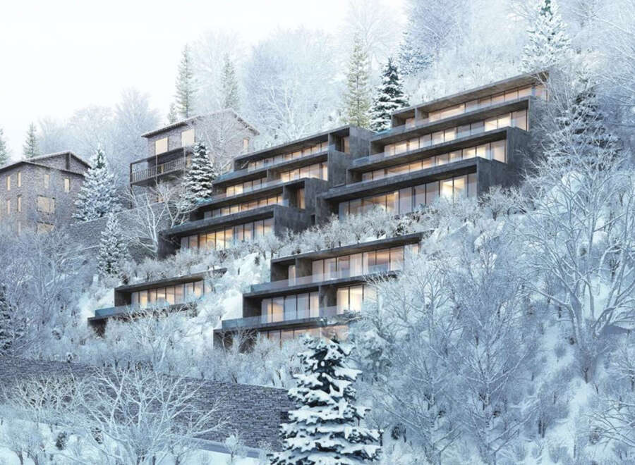 Luxury mountainside residences offering breathtaking views and modern design.