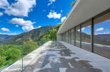 Experience breathtaking mountain views from this modern architectural marvel.