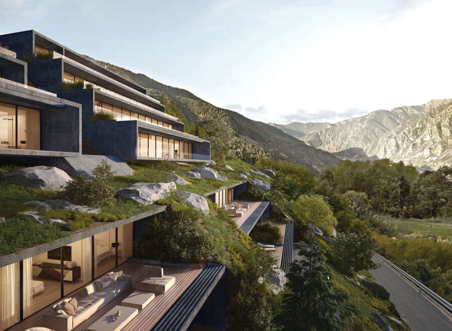 Luxury mountainside home with breathtaking views.