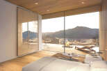 Luxury mountaintop bedroom with breathtaking panoramic views.