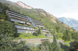 Luxury mountainside apartments with stunning views.