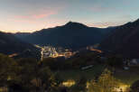 Nestled in the mountains, this property offers breathtaking views of the valley below.