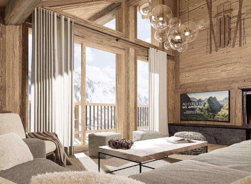 Luxury chalet with breathtaking mountain views.