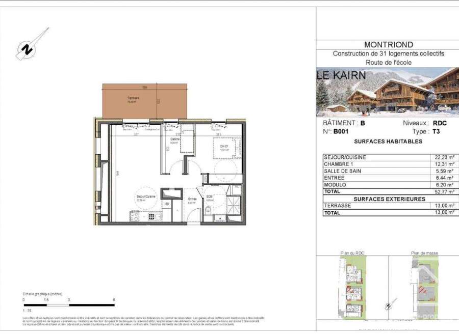 Discover a stunning T3 apartment in Montriond, part of a new construction of 31 collective housing units.