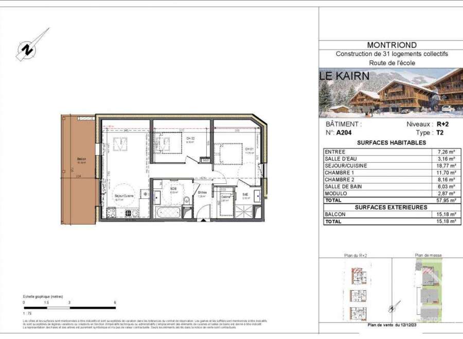 Discover a stunning apartment in Montriond, part of a new construction of 31 collective housing units.