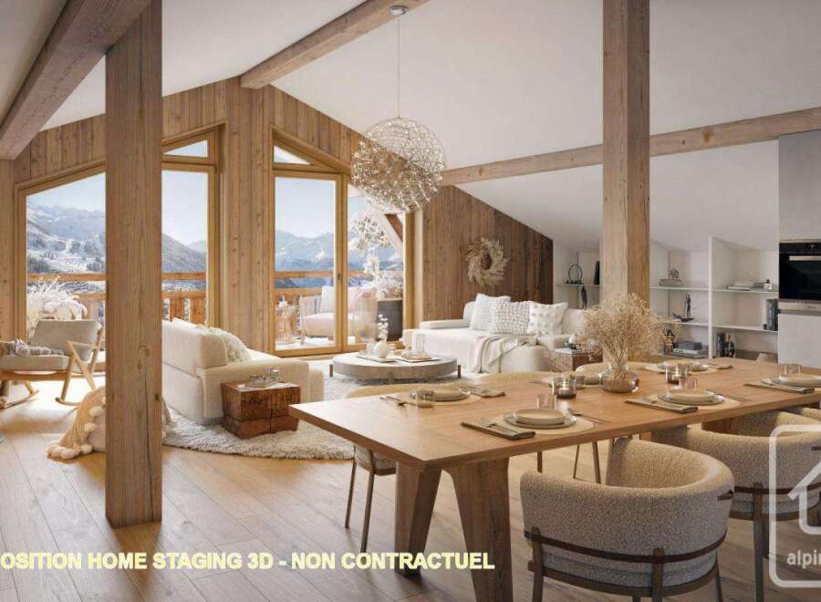 Experience the epitome of alpine living in this stunning property, showcasing a harmonious blend of rustic charm and modern elegance.