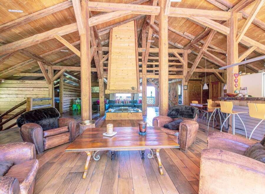 Rustic charm meets modern comfort in this stunning chalet.