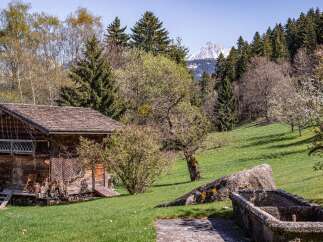 Nestled in a picturesque mountain setting, this charming wooden cabin offers tranquility and breathtaking views.