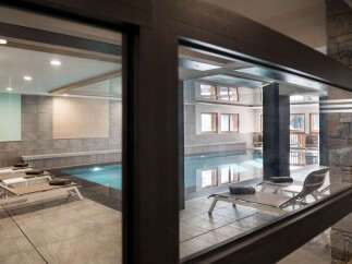 This stunning indoor pool is perfect for a relaxing escape.