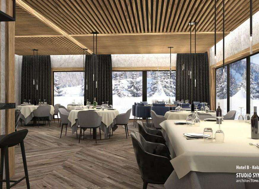 Hotel B in Kolasin 1450 offers a sophisticated dining experience with stunning views.