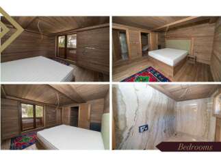 These stunning bedrooms boast exquisite wooden wall paneling and flooring, creating a warm and inviting atmosphere.