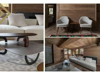 This stunning property boasts a spacious living area with comfortable sofas and armchairs, perfect for relaxing after a day of outdoor activities.
