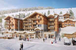 Luxury ski-in/ski-out apartments in Les Loges Blanches, offering breathtaking mountain views and direct access to the slopes.