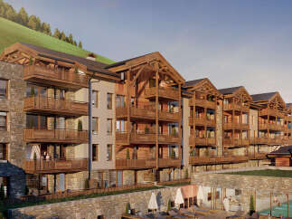 Luxury apartments in the French Alps with stunning mountain views.