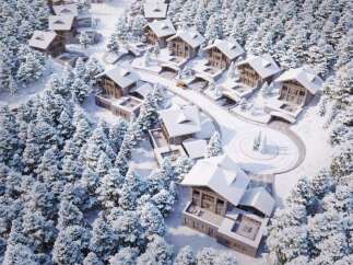 Discover luxurious chalet living nestled in a snowy forest.