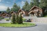 Luxury chalet development nestled in a scenic mountainside setting.