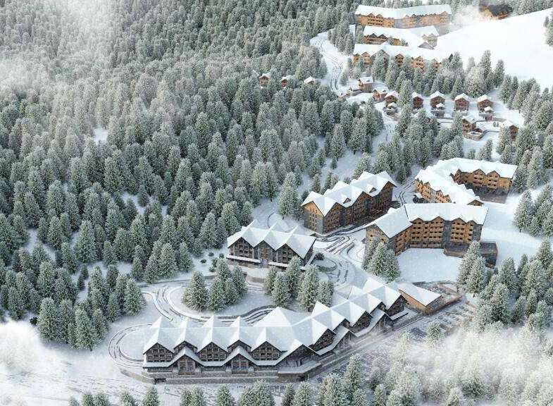 Nestled in a snow-covered forest, this stunning resort offers breathtaking views and luxurious accommodations.