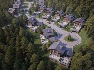 Nestled in a lush forest, this exclusive development offers stunning chalet-style homes with private terraces and underground parking.
