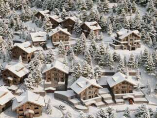 Discover luxurious chalet living in this stunning snow-covered mountain village.