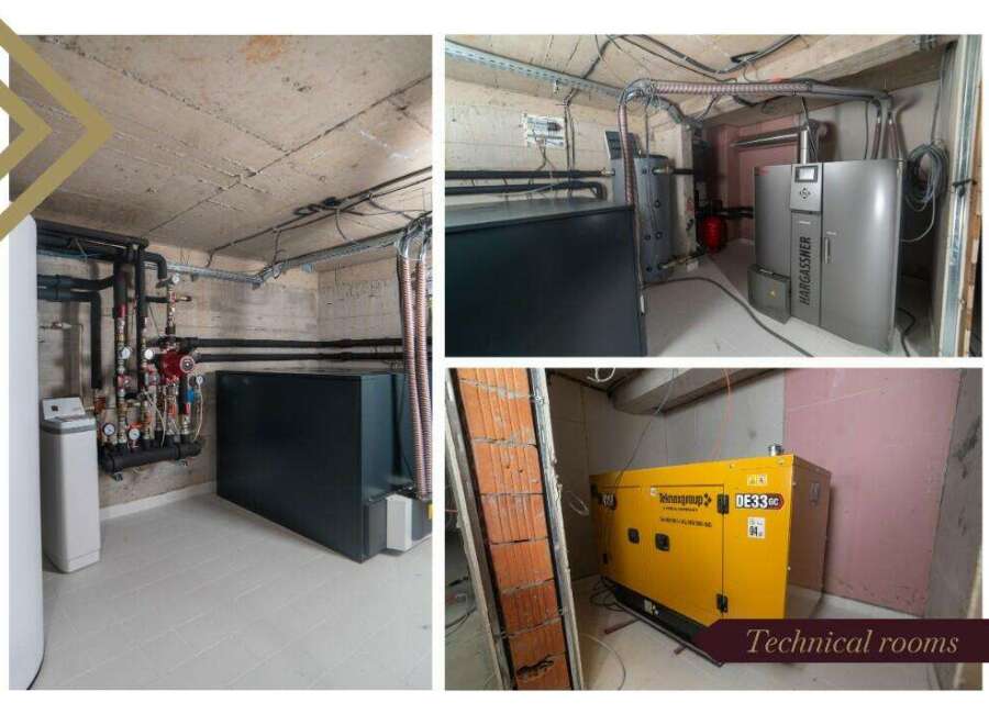 This stunning property boasts multiple technical rooms, showcasing state-of-the-art equipment.
