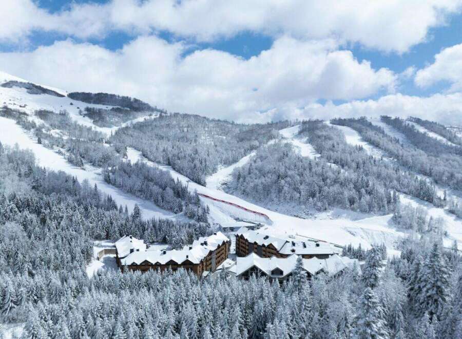 Nestled in a snow-covered mountainside, this luxurious resort offers breathtaking views and ski-in/ski-out access.